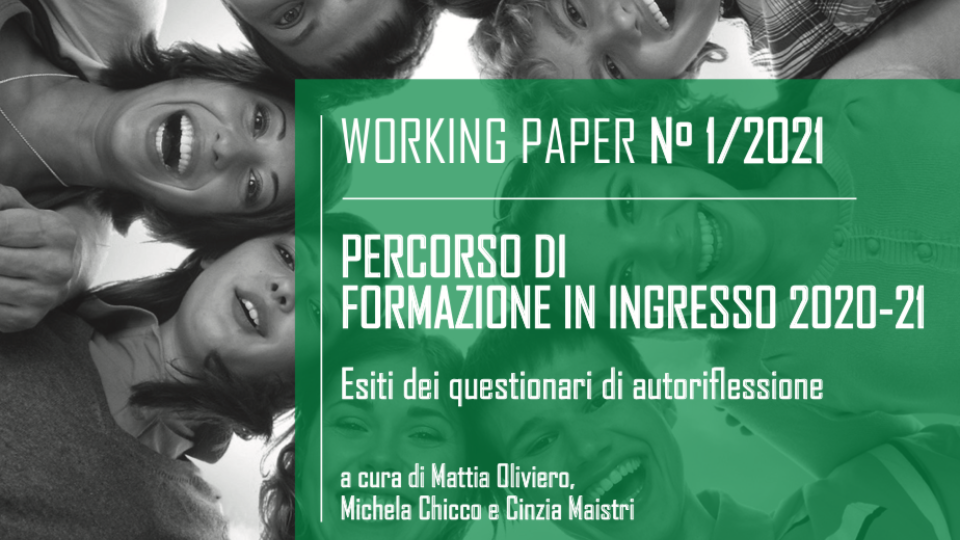 Percorso di formazione in ingresso 2020-21. Esiti dei questionari di autoriflessione