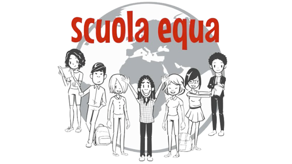 Logo del Protocollo che raffigura una mondo circondato da un gruppo di studenti di differenti nazionalità