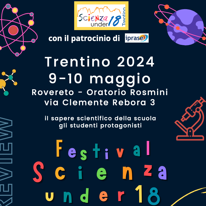 FESTIVAL SCIENZA UNDER 18: al via la prima edizione in Trentino aperta agli studenti di ogni ordine e grado