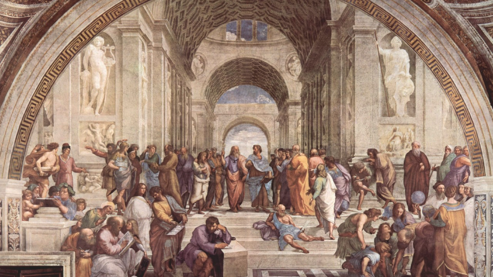 immagine raffaello sanzio la scuola di Atene 1509-1511
