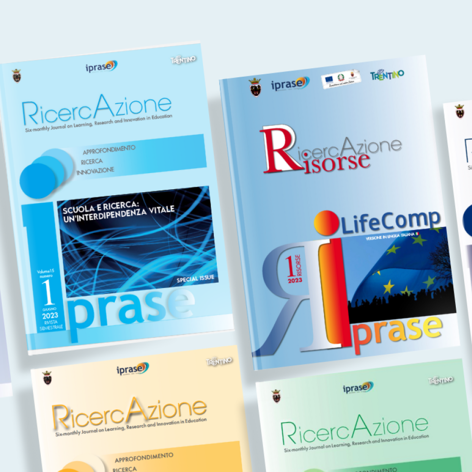 Immagine decorativa con copertine dei volumi di RicercAzione